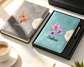 Personalized 2027 Daily Planner – 365-Day Work Efficiency Journal, Full English Text, PU Leather Notebook, Custom Printed Productivity Gift