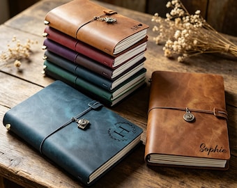 Personalized Genuine Leather Travel Notebook Vintage Journal Diary Handmade Refillable Notebook Creative Adventure Record Book