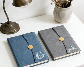 Personalized Luxury Tri-Fold Business Notebook – Premium PU Leather, Customizable High-End Journal