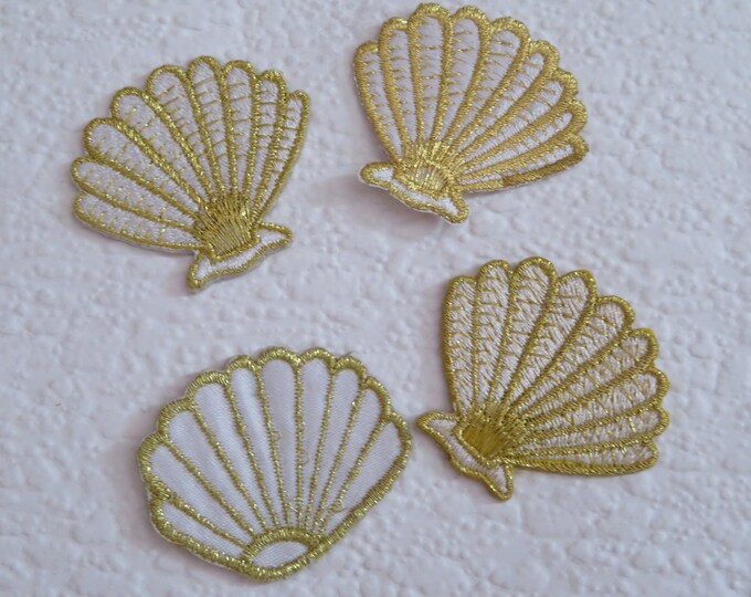 Embroidered Patch Shell Shell Iron-on, Sew on Patch, Shell Decorative Motif, Shell Embroidered ...