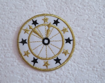 Watch Iron-On Patch, DIY Embroidery, Watch Embroidered Applique, Decorative Patch, Watch badge Woven Applique Cloth Motif