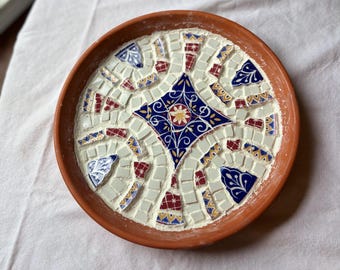 Handmade mosaic birdbath