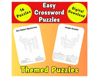 Crossword Puzzles for Kids: 16 Themed Puzzles (Downloadable PDF)