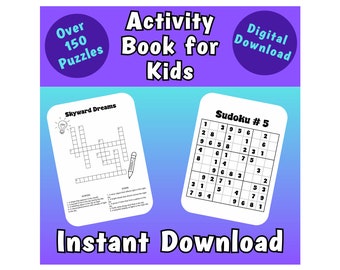 Kids Activity Book: 150+ Mazes, Puzzles, Games (Digital Download)