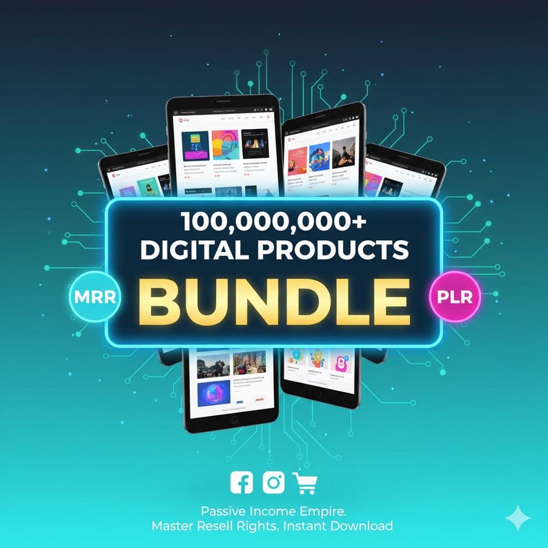 100 Million Digital Products With Resell Rights, PLR Bundle With Master ...
