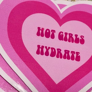Hot Girls Hydrate Sticker || Waterproof Pastel Sticker