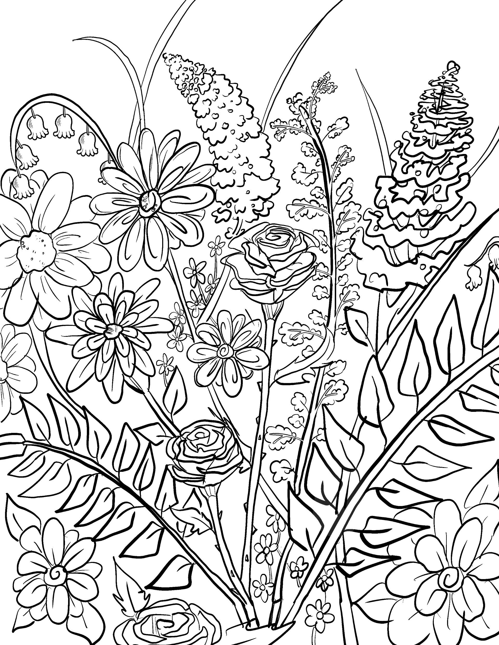 flower-coloring-page-coloring-sheets-printable-bouquet-coloring-sheet-etsy