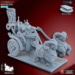1x Dwarfen Kingdoms Goat Charriot by Ghamak Fantasy - Zwerge - Mountain - Cart Wagon Streitwagen Filler - DnD RPG Tabletop