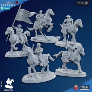 5x Freedom Guard Cavalry by Ghamak Sci-Fi - War - Death - Imperial Guard - Empire - Rough Rider Cadia - Tabletop - RPG