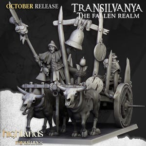 1x Transilvanyan Vampire Corpse Cart by Highland Miniatures Fantasy - Sigmar - Old World - Necromancer Hearse - Tabletop DnD