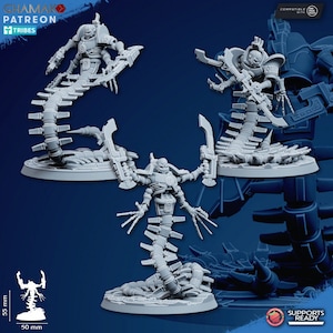 4x Undying Vault Wraiths by Ghamak Sci-Fi - Robot Legion - Undead Robots - Grim Dark Destroyer Destructor - Tabletop, DND RPG