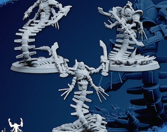 4x Undying Vault Wraiths by Ghamak Sci-Fi - Robot Legion - Undead Robots - Grim Dark Destroyer Destructor - Tabletop, DND RPG