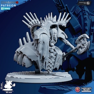 1x Heavy Fyling Undying Lord by Ghamak Sci-Fi - Robot Legion - Undead Robots - Grim Dark Destroyer Destructor- Tabletop, DND RPG