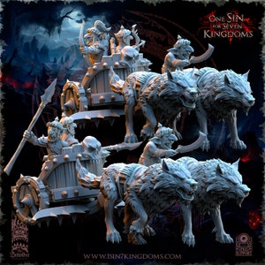 2x Pustynny goblin czarnej hordy Charriot firmy Beholder Miniatures Fantasy - AOS Sigmar - Stary młot - Gitz Wolf Chariot - Blat DnD