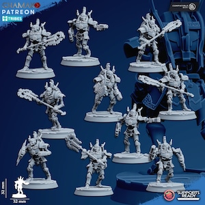 10x Undying Vault Centurions by Ghamak Sci-Fi - Robot Legion - Undead Robots - Grim Dark Pratorians Crons - Tabletop, DND RPG