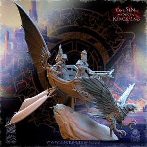 1x Silvermoor Elves Eagle Charriot - AOS Sigmar Old World - Wysokie Elfy Wysokie Elfy - Skycutter Chariot - Tabletop DnD RPG