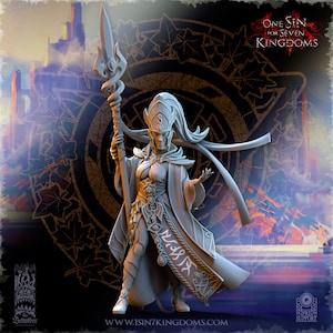 1x Silvermoor Elves Sephirya Queen of the Moor - AOS Sigmar Old World - High Elves High Elves - Prince Mage Noble - Tabletop DnD RPG