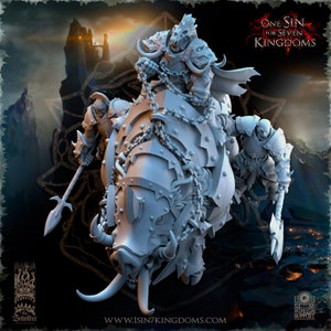 1x Nestah Orc Khur Gann on Giant War Boar by Beholder Miniatures Fantasy - AOS Sigmar - Old Hammer - Ork Iron Grunta - Tabletop RPG DnD