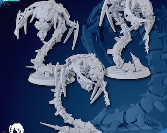 3x Undying Wraiths by Ghamak Sci-Fi - Robot Legion - Undead Robots - Grim Dark Tomb Spider Robots - Tabletop, DND RPG