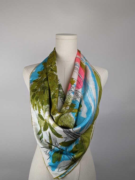 Vintage Scarf by Vera Neumann, Silk Blend, Handro… - image 2