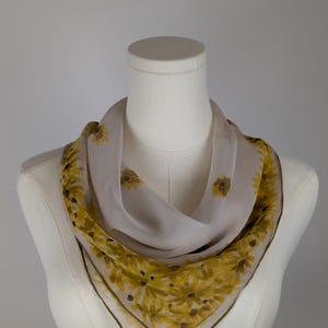 Vintage Vera Neumann Silk Scarf: Hand-Rolled Floral Scarf, Made in Japan