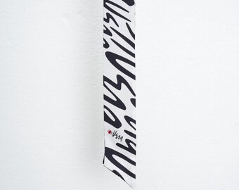 Vera Ribbon Scarf, Double Sided, 100 Percent Silk, 33.5" x 2.5"