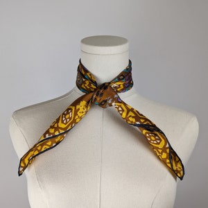 Vintage Scarf by Vera Neumann, 100% Silk, Made in Japan, Brown, Multicolored, 22 x 21.5 Inches