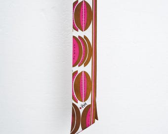 Watermelon Ribbon Scarf, 100 Percent Silk, 33.5" x 2.5"