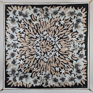 Vintage Vera Neumann Silk Scarf: Floral Hand-Rolled Square