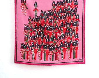 Geisha, 26 x 26, 100 Percent Silk, Hand Rolled, Vera Scarf