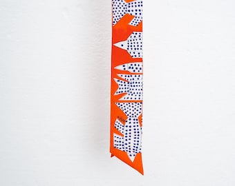 Freckled Fish Ribbon Scarf, 100 Percent Silk, 33.5&quot; x 2.5&quot;