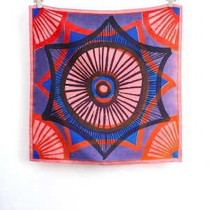 Tea House, 35 x 35, 100 Percent Silk, Hand Rolled, Vera Scarf bild 1