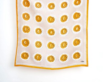 Suns & Moons, 35 x 35, 100 Percent Silk, Hand Rolled, Vera Scarf