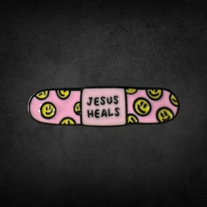 Jesus heilt Anstecknadel - Bandaid Anstecknadel, Jesus Heilung Kraft Pin, christlicher Pin, Inspiration Pin, religiöser Glaube Pin, christlicher Schmuck