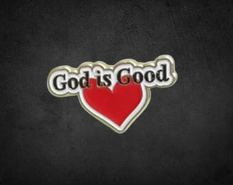 Pin de solapa "Dios es bueno": pin de solapa de corazón, pin de solapa de fe, pin inspirador, pin de solapa cristiano, pin de solapa religioso, pin de solapa espiritual