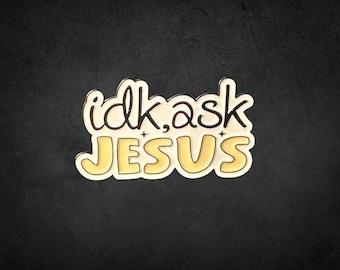 No sé, pin de solapa "Pregúntale a Jesús", pin de creyentes, pin significativo, pin de esmalte del Jesus Freak Club, pin de solapa cristiano, pin de versículo bíblico, pin de esmalte de fe