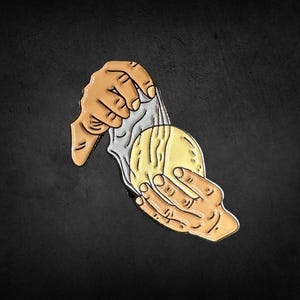 Unveiling Pounded Yam Lapel Pin – Light Skin Tone – Nigerian Food Enamel Pin – African Cuisine Pin – Yam Lover Pin – Food Lapel Pin