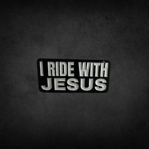I Ride With Jesus Lapel Pin - Jesus Faith Pin, Believers Pin, Spiritual Motivation, Bible Verse Pin, Walk By Faith Pin, Holy Scripture Pin