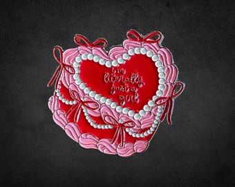 I'm Literally Just a Girl  Lapel Pin - Coquette Heart Lapel Pin - Feminine Gift Idea - Lapel Pin - Cute Enamel Pin - Badges