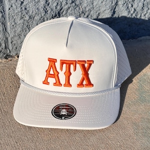 Austin Texas 3D Embroidery - ATX - Texas Blackhawk Zapped Snapback Perforated 5 Panel Rope Hat