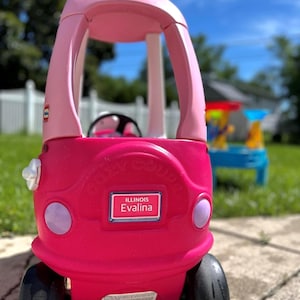 Custom License Plate for Little Tikes Cozy Coupe