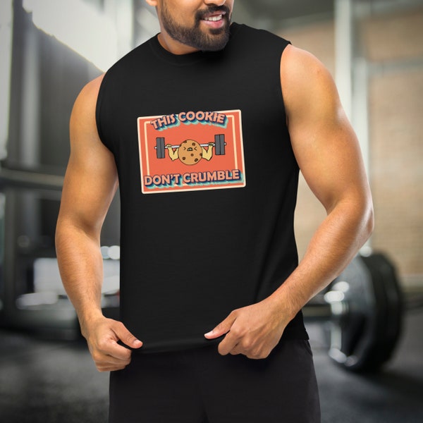 This Cookie Don't Crumble Fitness T-shirt, Cookie Lifting Shirt, Fun bodybuilding t-shirt, Cute Cookie Weightlifting, Muscle Cookie, Gym tee