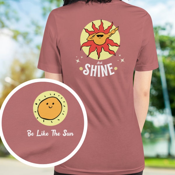 Be like the sun and shine, Muscular sun t-shirt, Lifting sunshine t-shirt, Positive vibes shirt, Exercise sun t-shirt, sunshine graphic tee