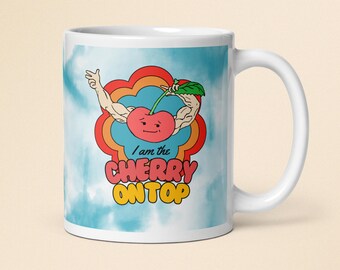 Taza divertida de cerezas hinchadas: regalo de levantamiento de pesas para amantes del gimnasio