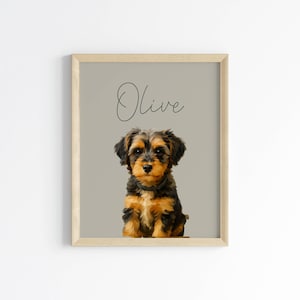Custom Dog Portrait – Personalized Pet Gift, Colorful Pet Art Print, Cute Dog Illustration, Digital Dog Portrait, Dog Lover Gift, Pet Loss