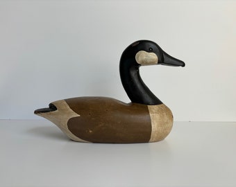 Canada Goose Decoy Boyds Collection 1982, Anatra in legno intagliata da cacciatore, Arte popolare dipinta a mano firmata, Sportivo vintage da collezione degli anni '80