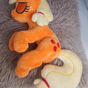 Applejack Plüschtier, 30 cm (11,8 Zoll) – Inspiriert von My Little Pony, weiches Plüschtier, handgefertigtes Minky-Pony, süßes orangefarbenes Pony als Geschenk, Kawaii-Stofftier