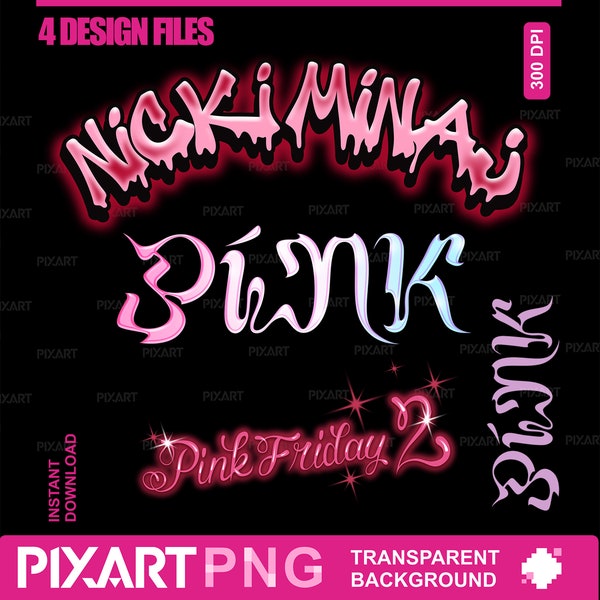 Nicki Minaj PNG Design, Nicki Minaj Pink Rapper Tour Music World Tour 2024 png, Pink Friday Rap Music, Digital Download