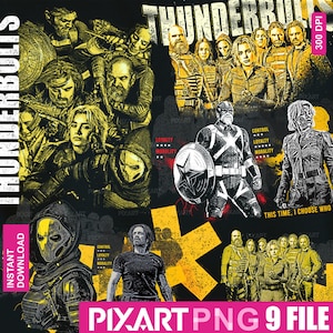 9 files Super Team new avengers PNG for Cricut, Yelena Belova Bucky Barnes Taskmaster, tumbler Antihero Squad, Digital Download