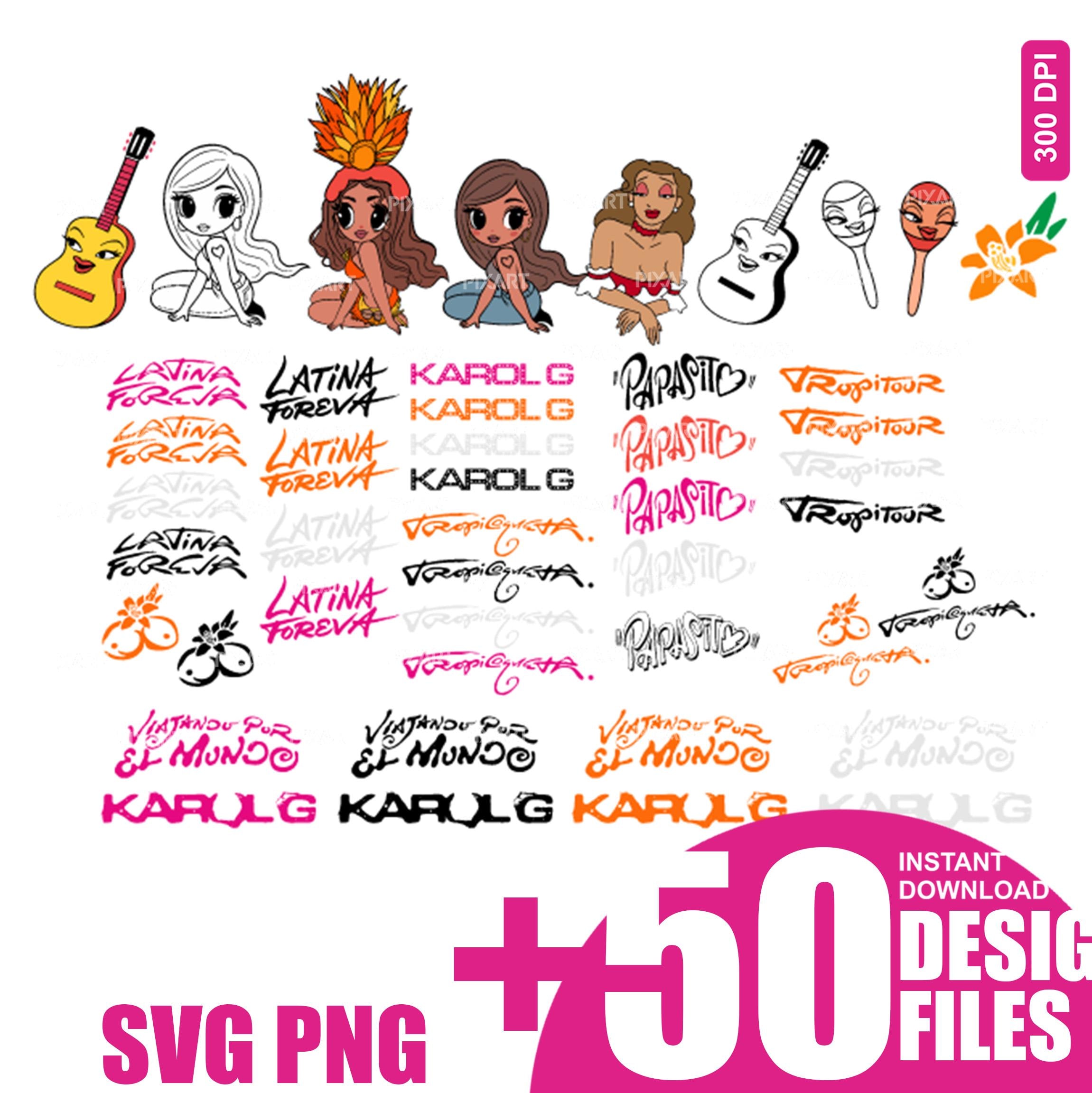 Karol G Tropicoqueta New Album SVG & PNG, Clipart Files for Cricut